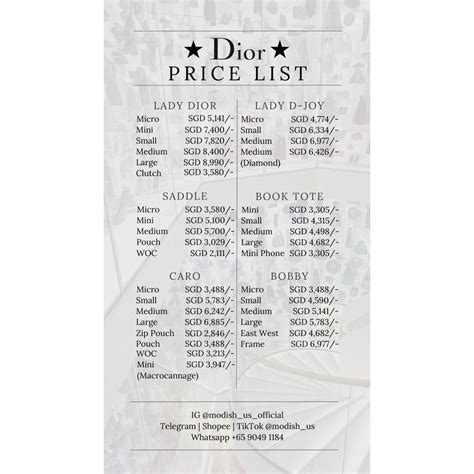 dior products price list|Dior price list.